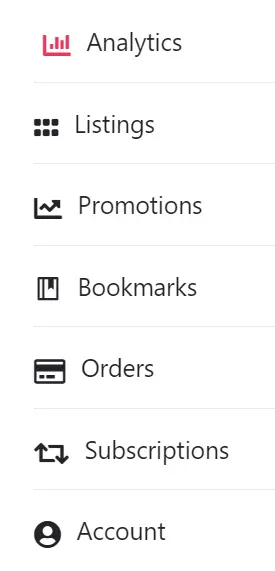 how to color the mylisting user dashboard menu icons on item hover